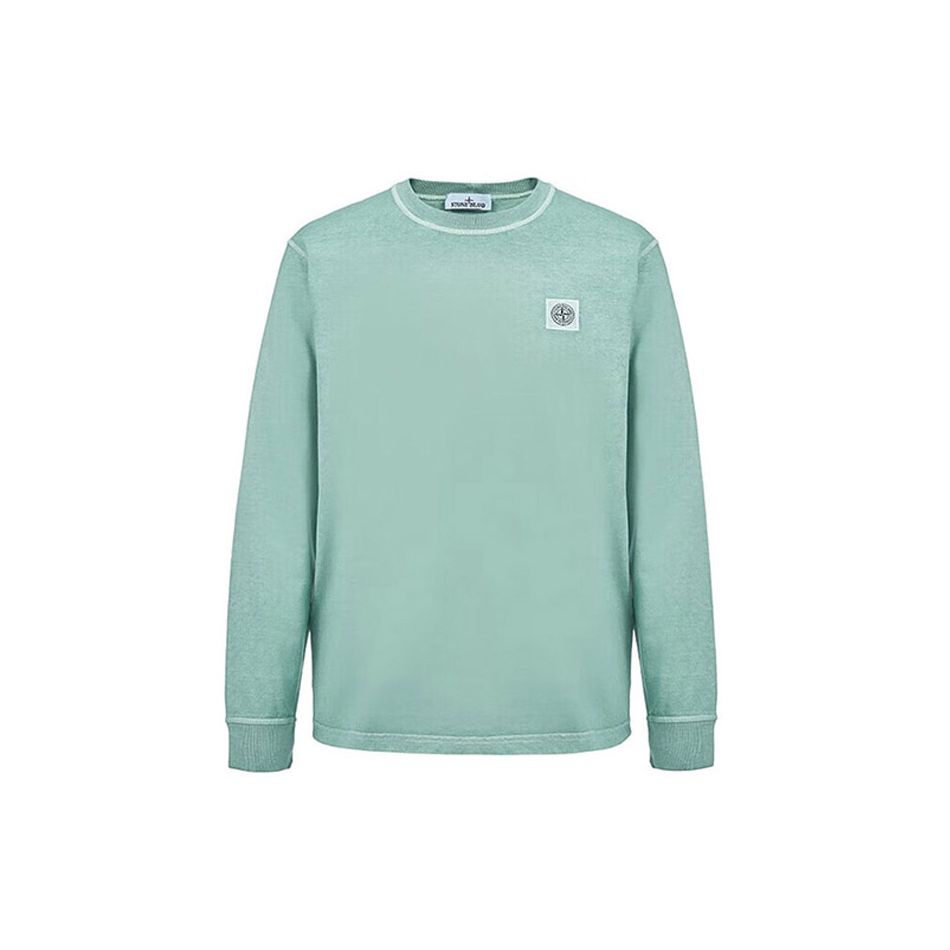 Stone Island Fw22 Solid Logo Crewneck Sweatshirt Men sweatshirt Grass-Green 771521842-V0155