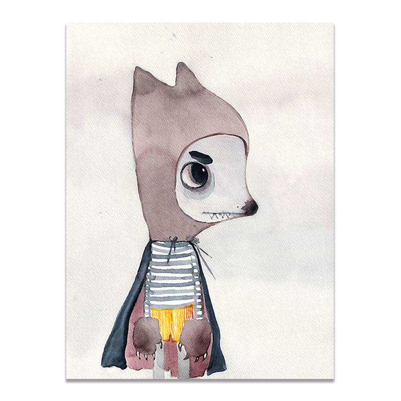 

Современный скандинавский кролик для девочек, ангел, настенное искусство, мультяшная картина на холсте, спрей, цветной художественный постер, детские настенные фрески для детской комнаты 21x30cm No Frame