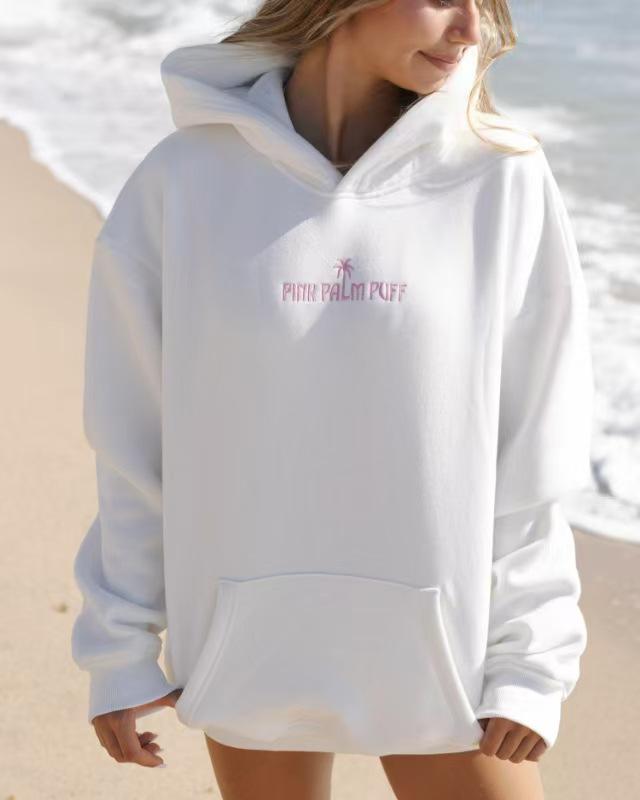 European Size Drop Shoulder Coconut Wave Hoodie Sweatshirt Jacket