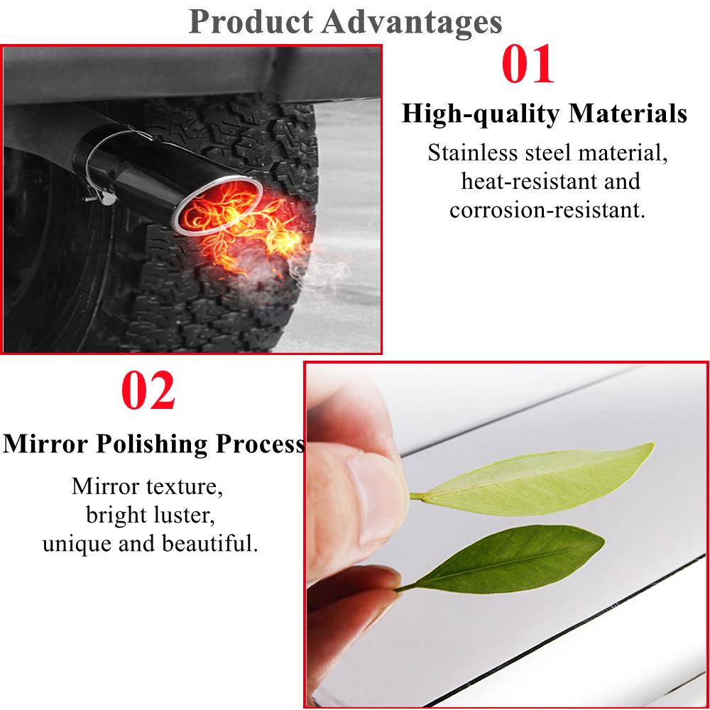 Țeavă de evacuare spate mașină pentru Jeep Wrangler JL 2018 2022 Compass 2017-2022 Exterior din oțel inoxidabil