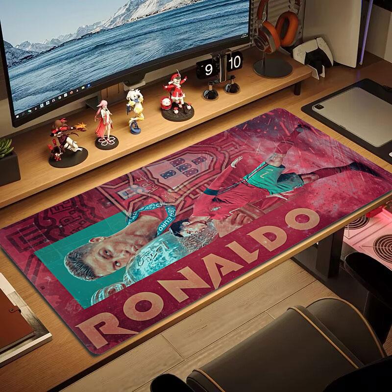 Ronald Mauspads, Große Gaming-Schreibtischmatte, Rutschfestes XXL-Mauspad für Laptop & Tablet, Mini-PC-Spielmatte mit genähten Kanten