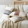 Farmhouse Cushion Cases with Stripe Pattern Soft Woven Pillowcase Striped Throw Covers for Home Bedroom Living Room Sofa Decor