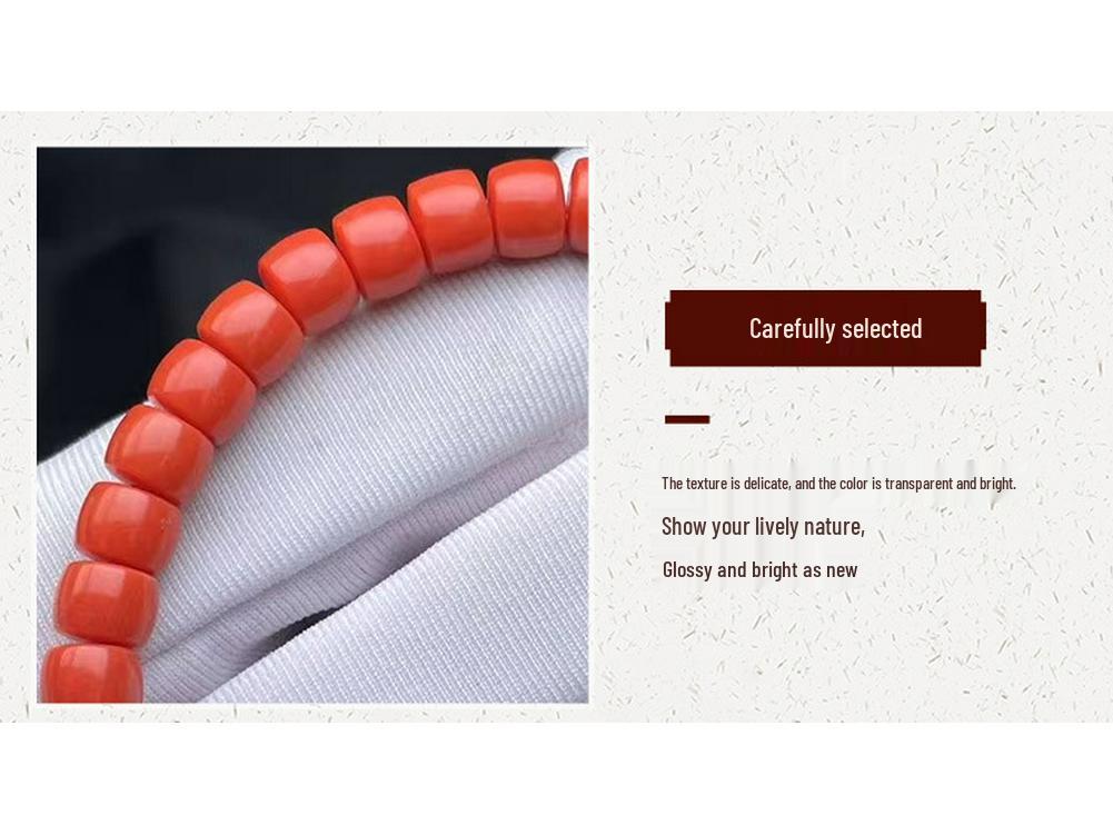 Solid Color Imitation Coral Bead Bracelet - Fashionable Single Circle for Girls