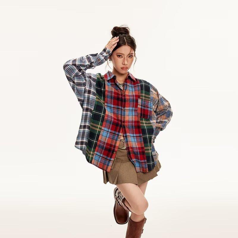 

Рубашка с длинным рукавом с буквенным принтом 2024 года в японском стиле в стиле Гонконга, свободная рубашка для мальчиков, летнее модное универсальное повседневное пальто M красный