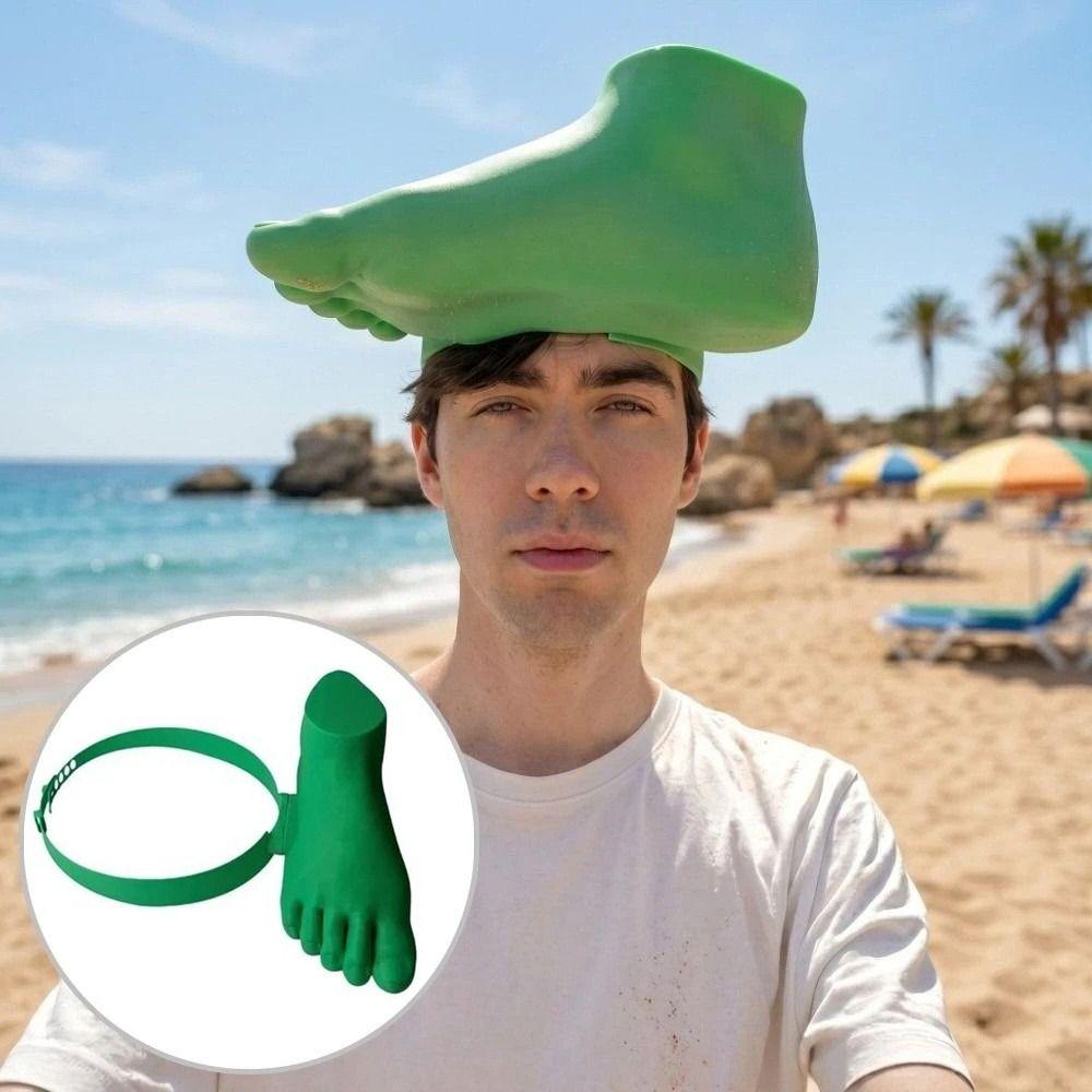 Adjustable Foot Shape Sun Hat 3D Printing Funny Sunshade Cap Foot Shape Headband Summer Season