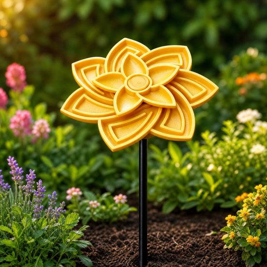 Yousheng 3D Printed Flower Bee Waterer, Garden Stake, Bee Drinking Fountain Outdoor Decor, Open Anti-Drowning Trough, 2-in-1 Ornament To Attract