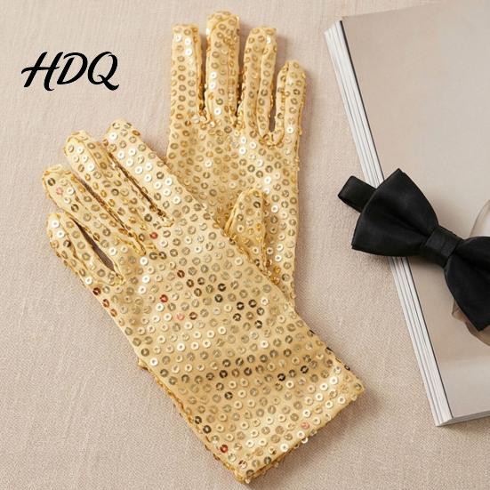 Breathable Sequin Gloves 1 Pair Shiny Silver for Adults Stretchy Mesh Lightweight Metallic Sparkly Performance Dance Stage Costumes Halloween Party
