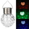 Waterproof Solar Lights Motion Sensor Round Ball LED Lights Crystal Ball Glass Chandeliers Outdoor Lights Lawn Decoration