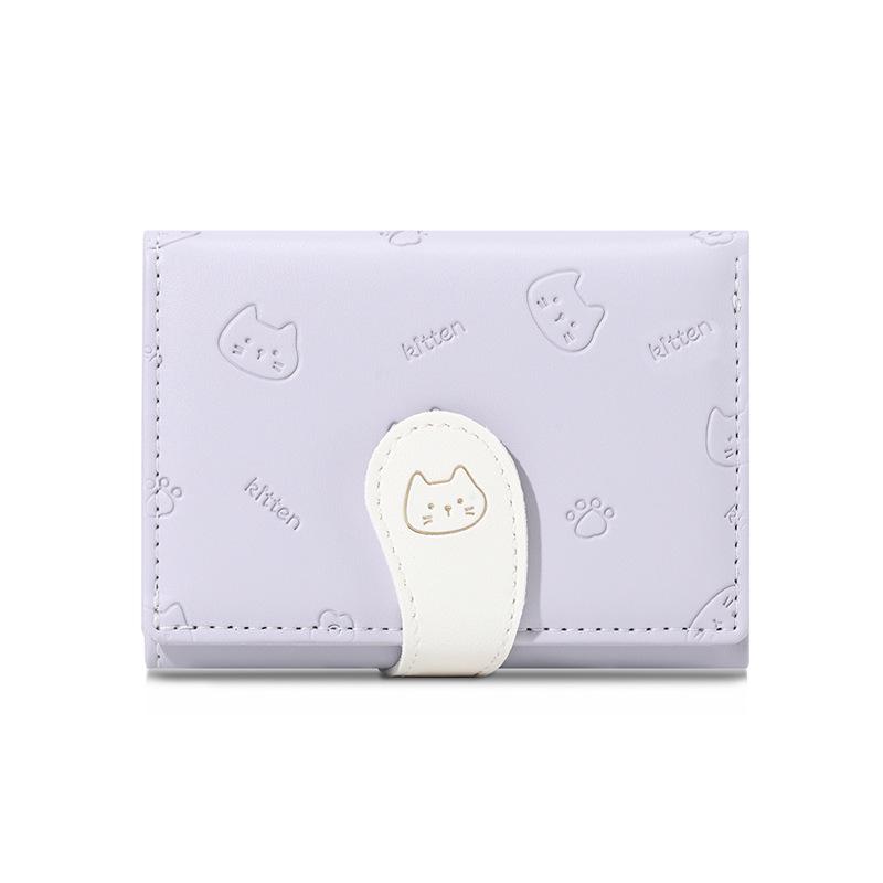 2024 Cartoon Kitten Trifold Wallet: Cute, Compact, Multi-Card Slot for a Fresh Style