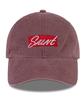 Wig Saint Box Logo Cation Washed Ball Cap - Burgundy