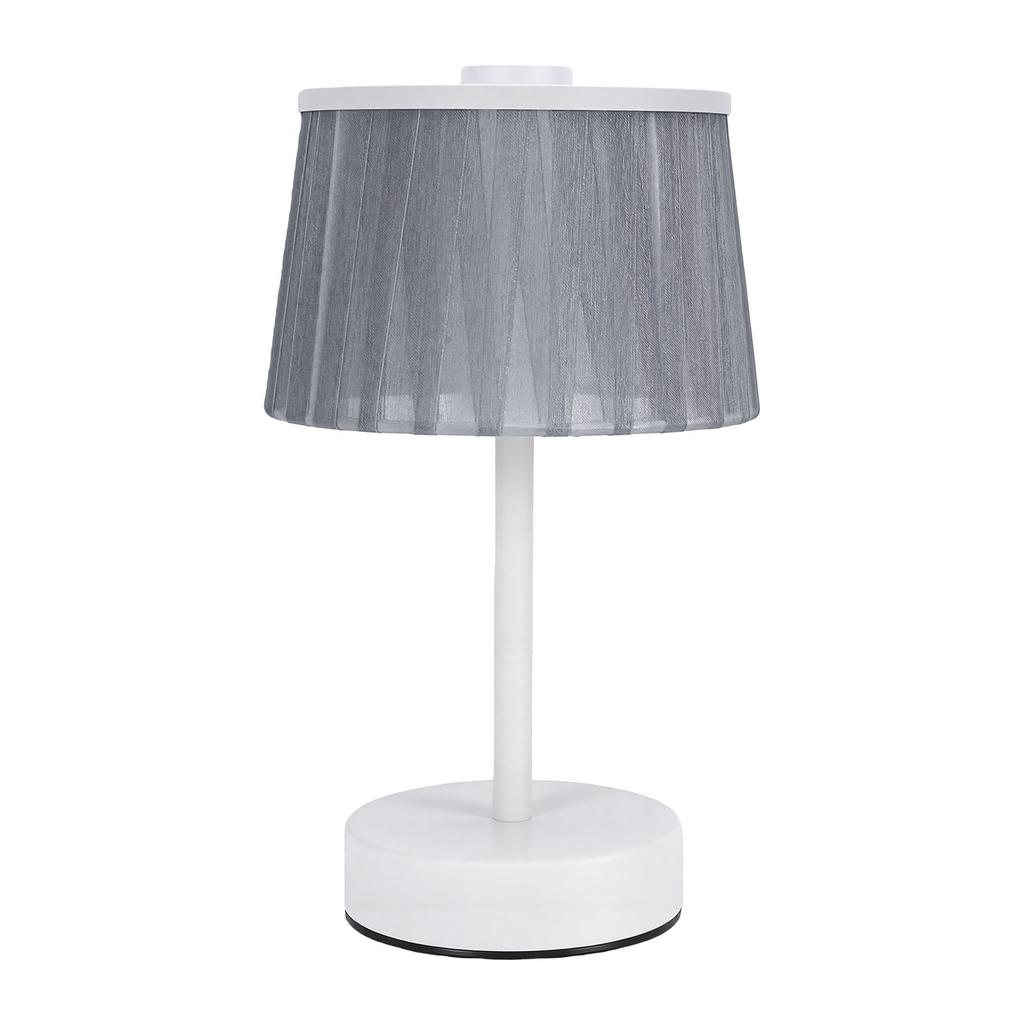 Table Lamp Fabric Shade Small Cordless Portable Bedside Lamp for Bedroom Nightstand