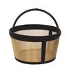 Practical Golden Tone Coffee Filter Durable Coffee Filter Coffee Strainer for 4/6/8/12 Cup Basket Style Coffee Maker