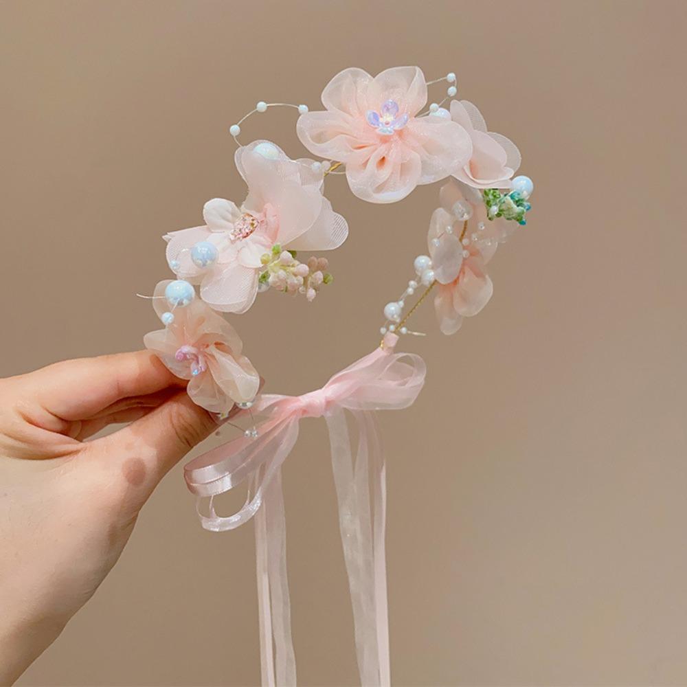 Party Headwear Artificial Flower Crown Sweet Wedding Headband New Floral Hair Hoop  Girls Gift