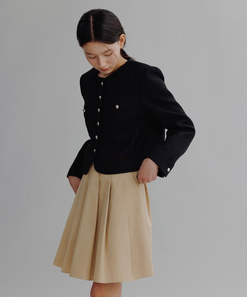 Manggomaenipeullijeu Kiko Flare Mini Skirt_Beige