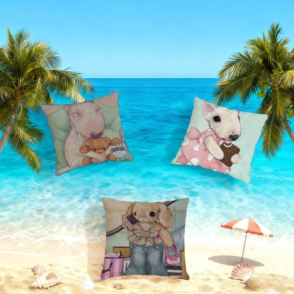 Cute Animal Oil Paintings cushion cover Home Office Convenient Nordic Simplicity Hit With Zipper Cushion Cover
