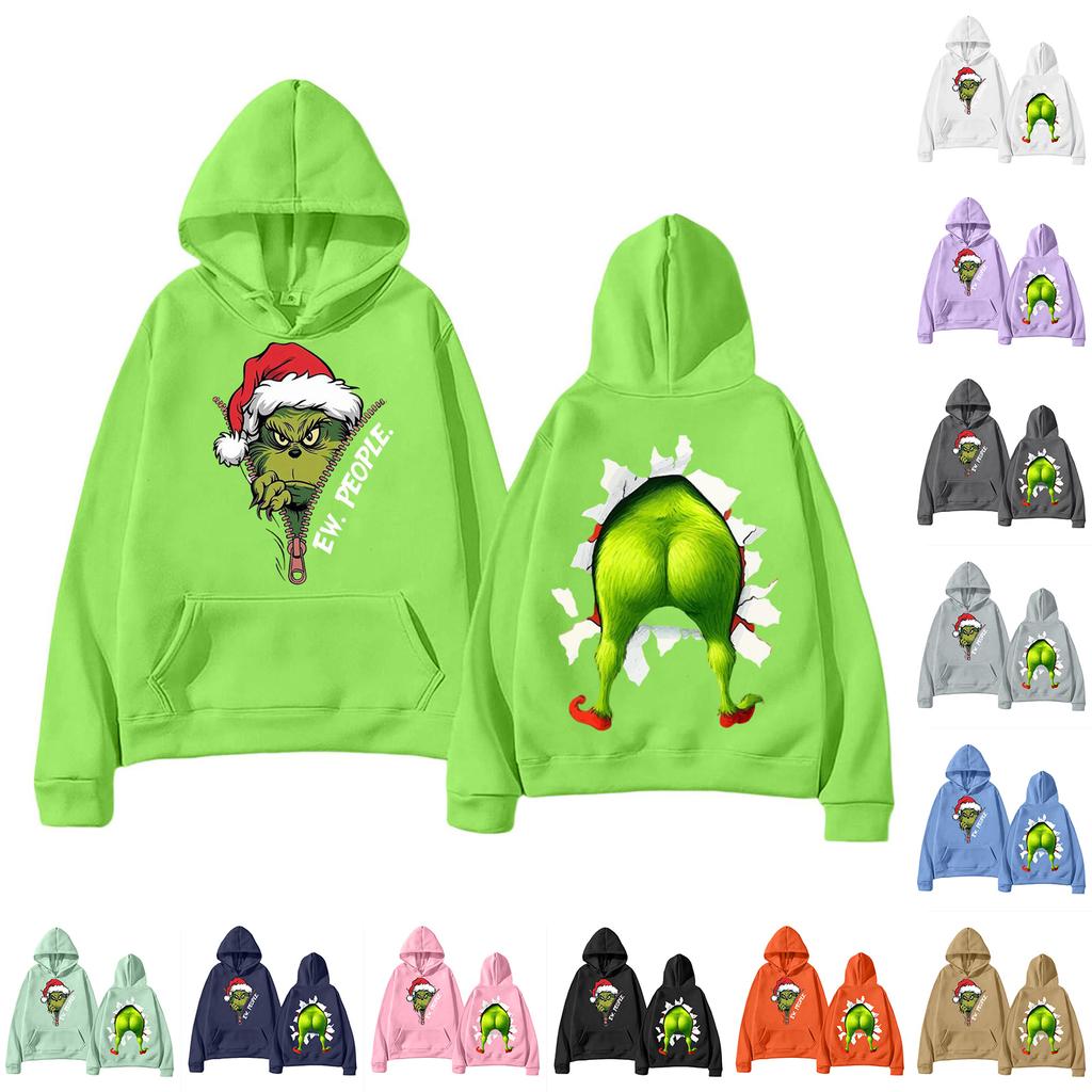 Women's Casual Christmas Letter Print Hoodie with Pockets, Trendy Pullover for Holiday