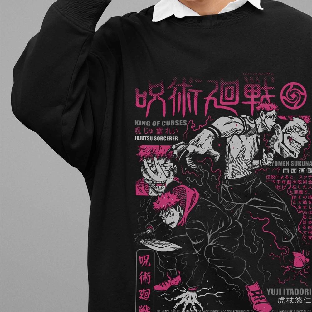 

Jujutsu Kaisen Sweatshirt Itadori Yuji Sweater JJK Anime Pullover Gojo Sukuna L