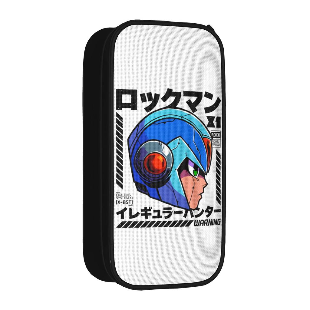 Creative Megaman X Retro Game Pencil Case Pencilcases Pen Box for Student Big Capacity Bag Students School Zipper Stationery