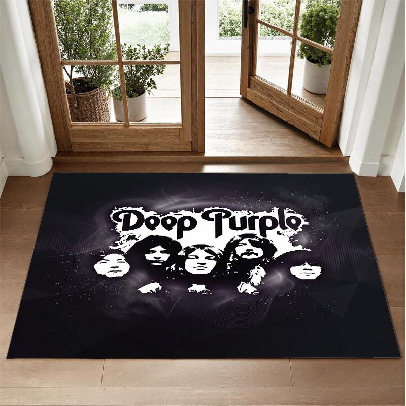 Deep Purple Design Crystal Velvet Rug Soft Decorative Mat for Bedroom Entrance