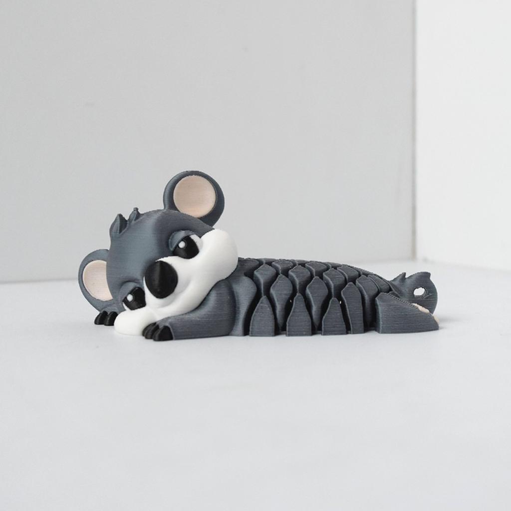 Simulation Cute Koala Toy Statue Cartoon Animal Desktop Decoration 3D Printing Toy Joints Movable Stress Relief Toy Holiday Gift