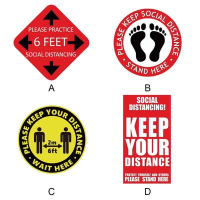 Social Distancing Floor Stickers Please stand here Non Slip Queue Place Marker
