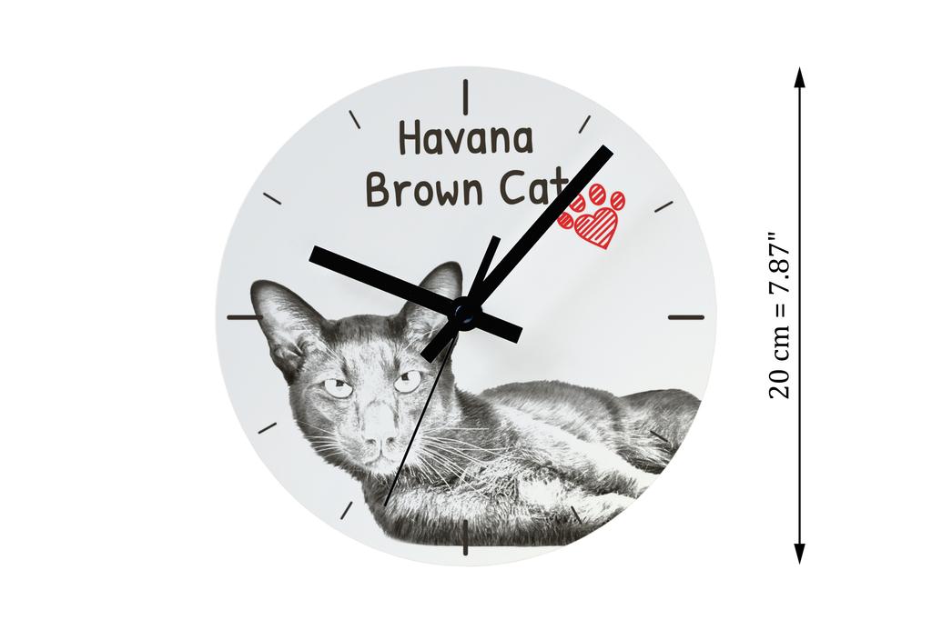 Havana Brown – Wall clock with a cat, shelf clock with a print | Art-Dog