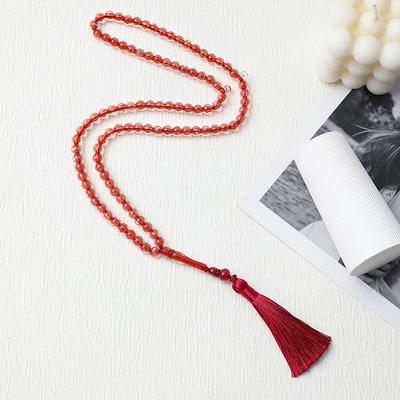 Solid Color Tassel Muslim Prayer Beads: Unisex Crystal Bracelet, Small Gift