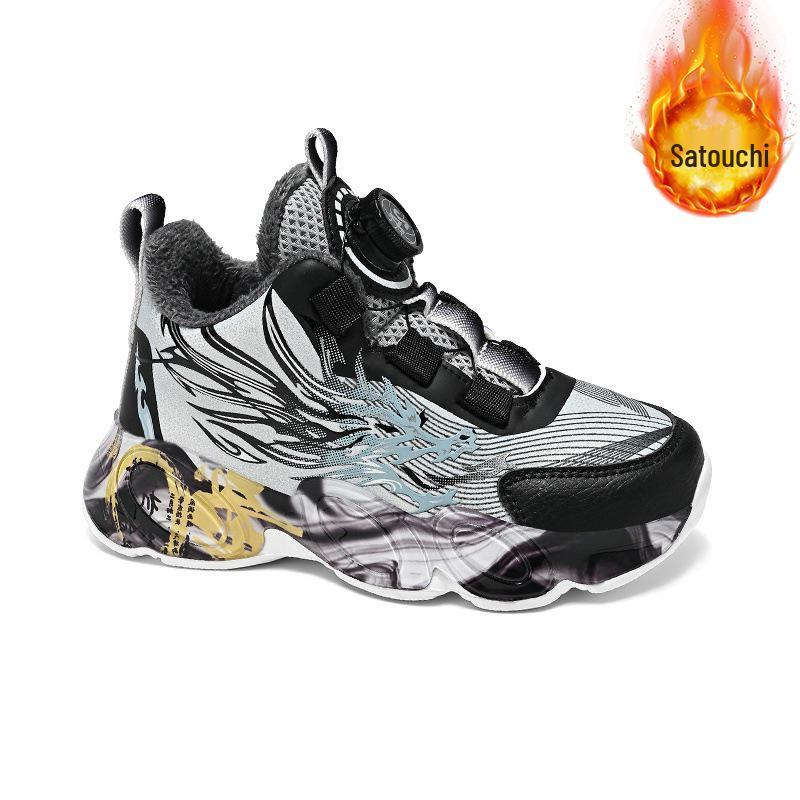 Nuove Scarpe Sportive Invernali per Ragazzi 2025 con Bottone Rotante e Doppio Velluto di Cotone