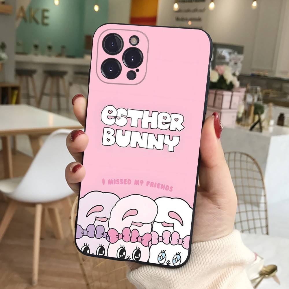 Cute Cartoon Esthers Bunny For IPhone 17 16 15 14 13 12 11 Pro Max 13 17Air Shockproof Soft Phone Cases Coque