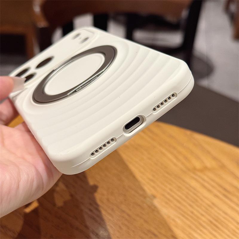 Wave Pattern Silicone Case with 360° Rotating Stand for iPhone 17 PRO, Magnetic, Drop-Proof.