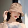 Breathable Sunshade Basin Cap Hollow Out Sun Protection Cap Fashion Woven Fisherman Hat  Summer
