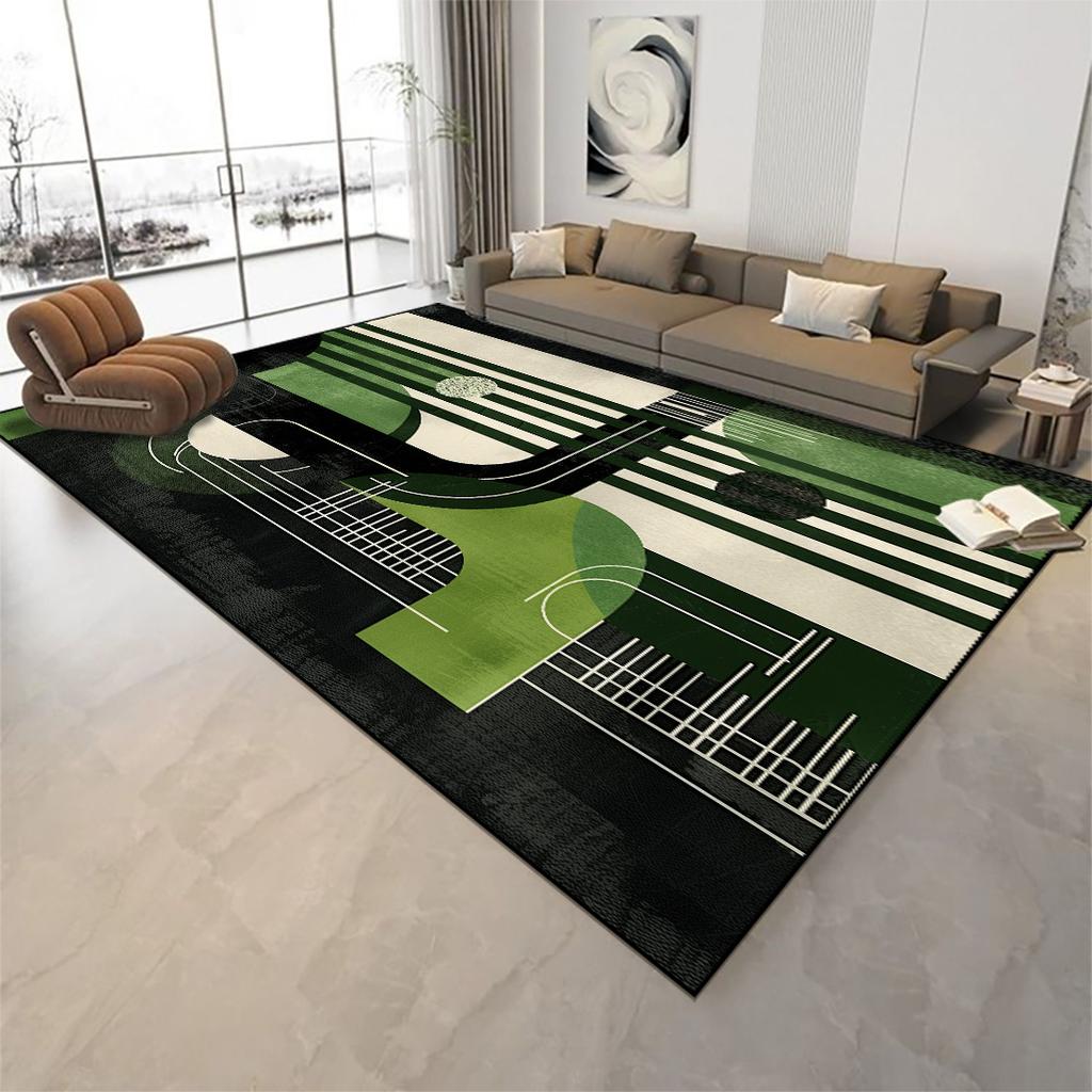 Nordic Light Luxury Large Living Room Carpet Home Soft Decoration Bedroom Bedside Rug Green Abstract Lounge Sofa Table Floor Mat