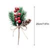 Red Stems Branches Christmas Berries Decor Artificial Cones Branch Craft Wreath Pick Room Decoration For Home 1PC