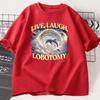 Live Laugh Lobotomy T Shirt Women Funny Dolphin Meme T-Shirt Silly Cotton Short Sleeve Weird Vintage Graphic T-Shirts