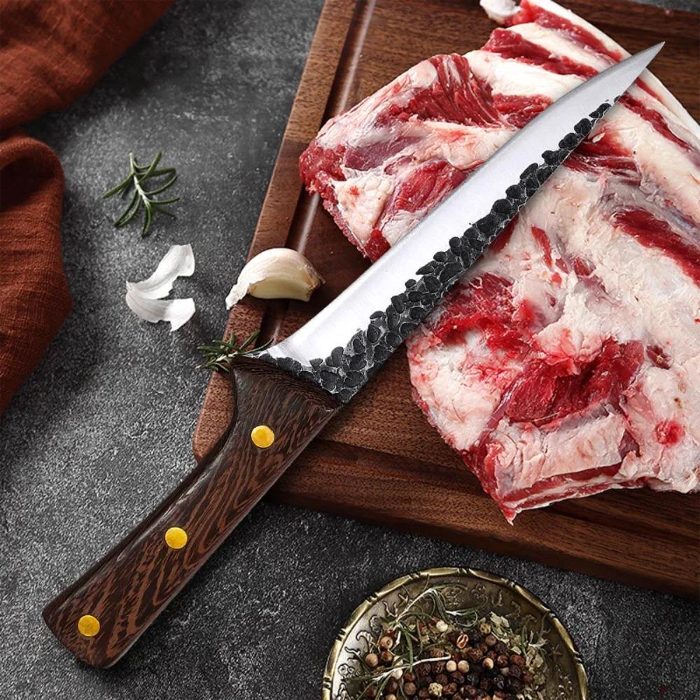 Stainless Steel Meat Cleaver Boning Knife Forging Kitchen Chef Butcher Knife Slicing Fish Knife Wood Handle Cooking Tools