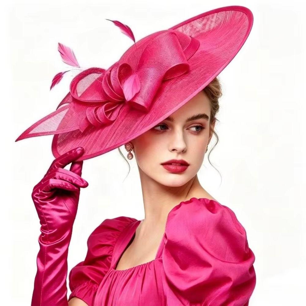 Elegant Mesh Bow Headband French Tea Party Hat Retro Bride Headdress Stage Performance