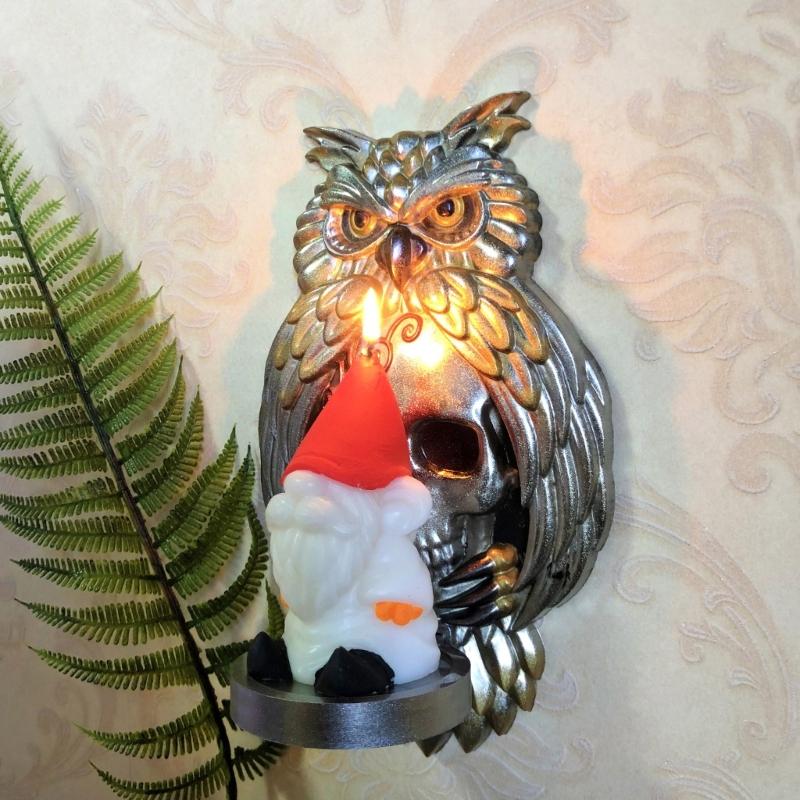Stampi Portacandele Gufo e Teschio Creativi Decorazione Murale Silicone Stampo Porta Candela per Realizzazione Fai da Te Portacandele