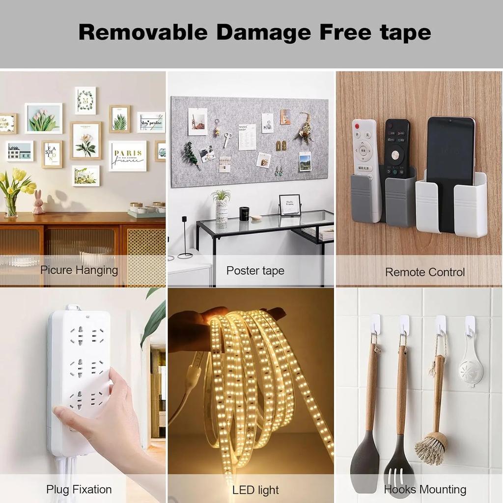 Super Strong White Double Sided Foam Tape Waterproof Adhesive Mounting Pad for Wall Fixing, Anti-Collision and small Items