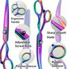 6.5" Professional Dog Grooming Scissors Set Straight Scissor Curved Thinning Shear Curved Scissor Curved Chunkers Shear pet cut