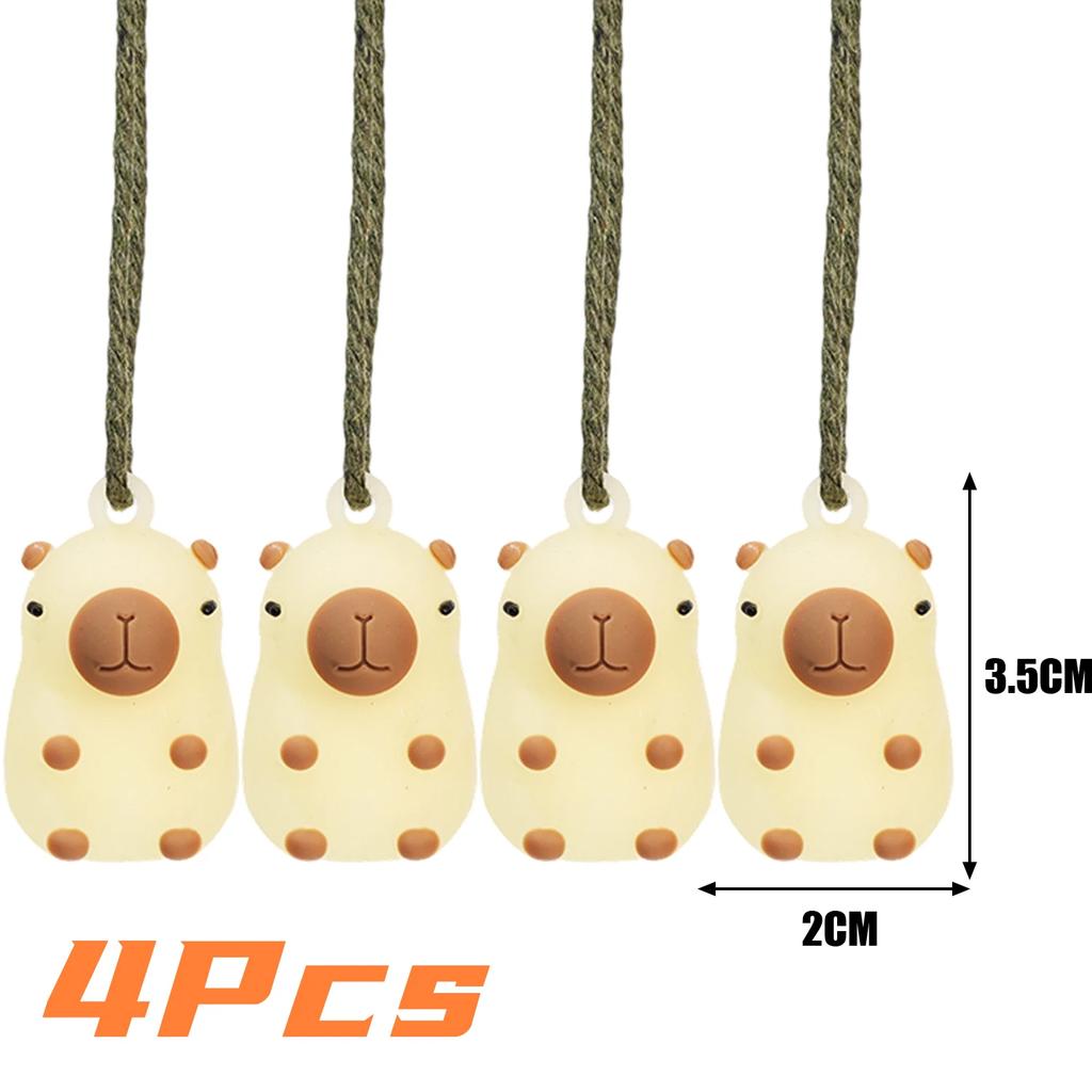 UV Color Changing Capybara Car Charm Backpack Cute Decoration PVC Soft Silicone Stylish and Cute Car Interior Accessories 1-4pcs