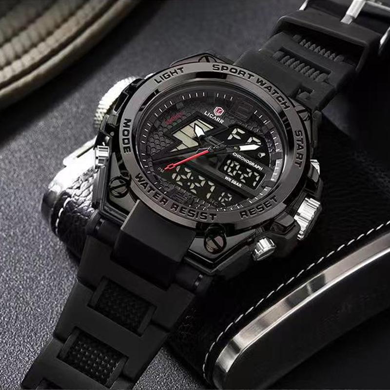 Men's Watches Sports Outdoor Waterproof Wristwatch Date Multi Function LED Alarm Stopwatch