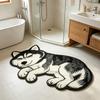 Soft Cartoon Animal Carpet Water Absorption Bedroom Bedside Mat Fun Dog-Shaped Rug  Home Decoration