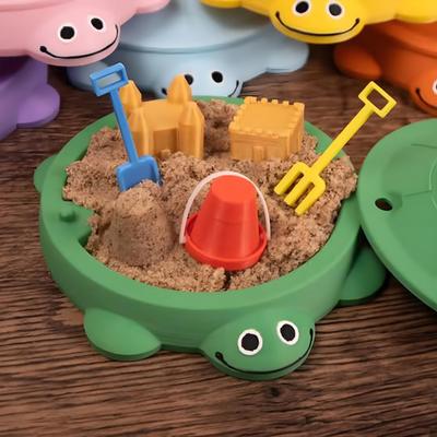 Mini Schildkröten-Sandkasten Schreibtischspielzeug Zen-Garten-Set mit kleinem Rechen und Schaufel Sensorisches Stressabbau-Spielzeug Büro Zuhause Dekorative Schreibtisch-Accessoires