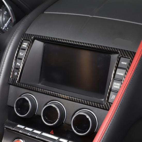 Carbon Fiber ABS Navigation Button Trim Frame For Jaguar F-TYPE 2013-2018