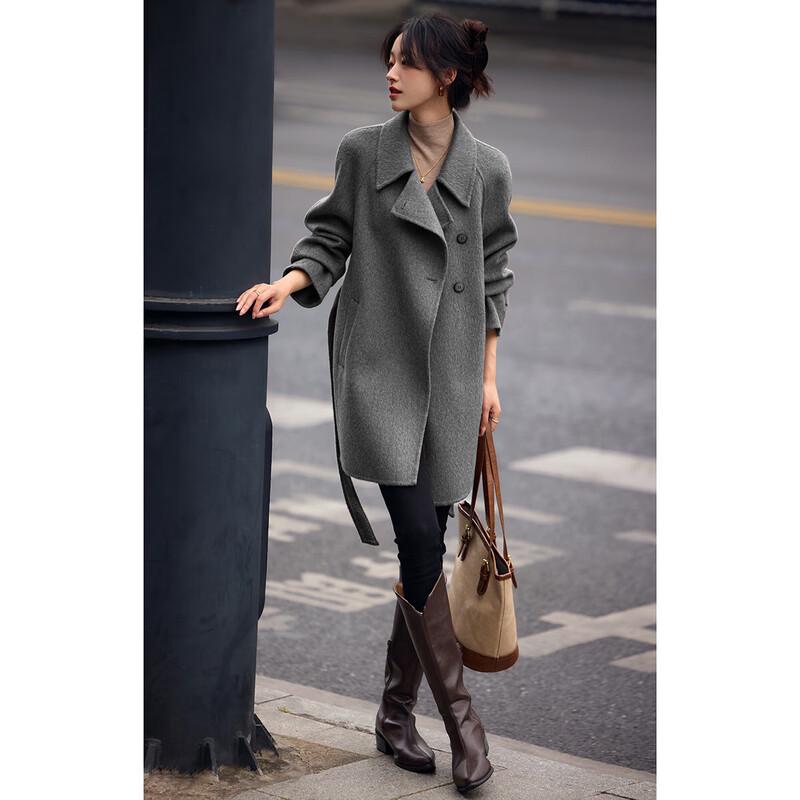 Women's Mid-Length Double-Faced Wool Blend Coat