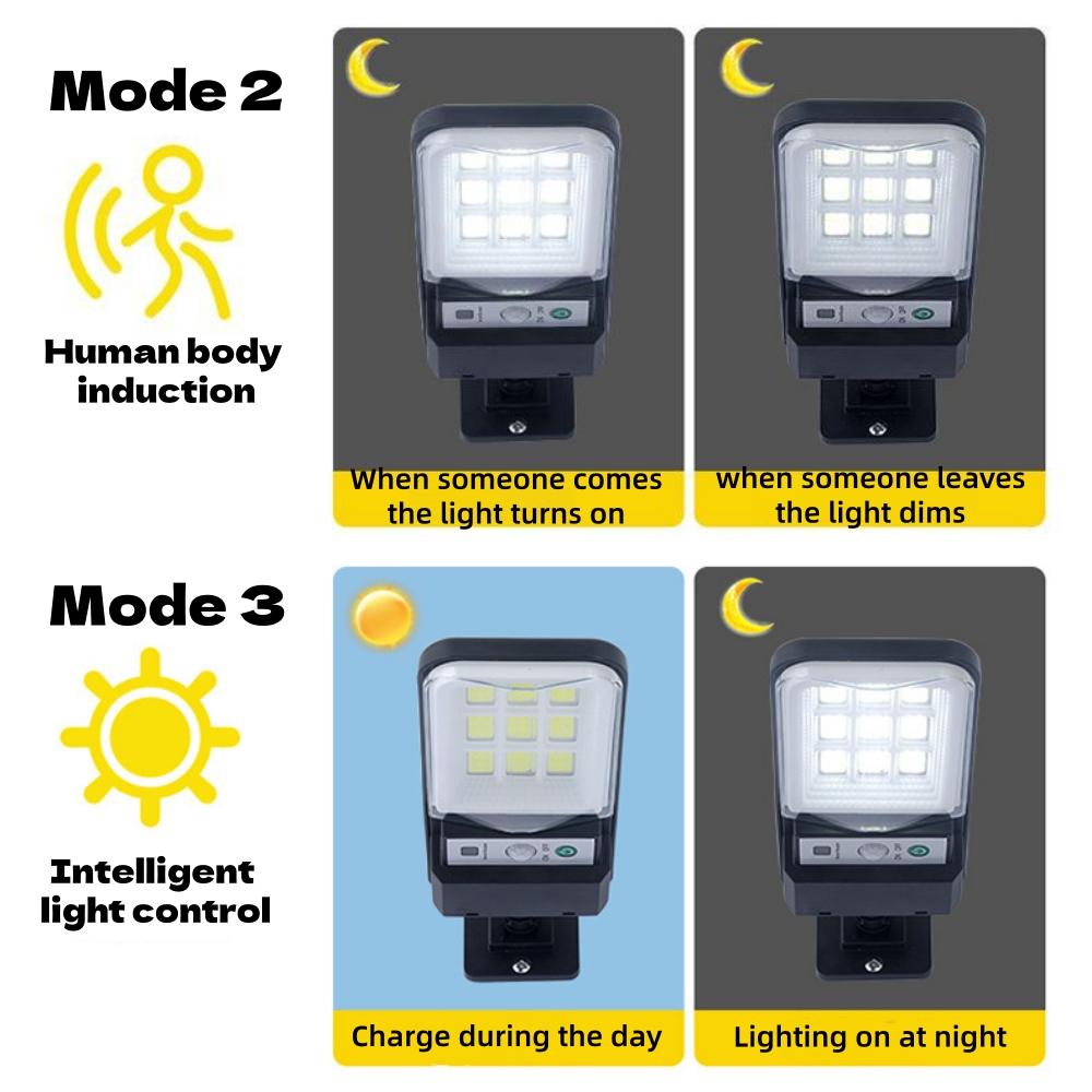 Solar LED Street Light Motion Sensor Remote Control Super Bright Outdoor Wall Lamp Waterproof 6500K Flood Lights for Yard Road