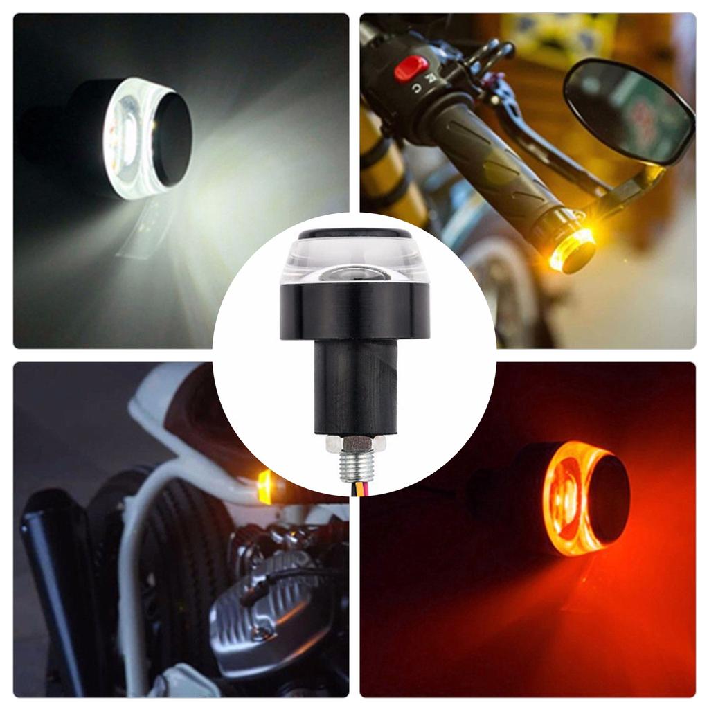 12V CNC Turn Signals Motorcycle LED Handle Bar End Blinker For 22mm Handlebar Signal Light Flashing For Handle