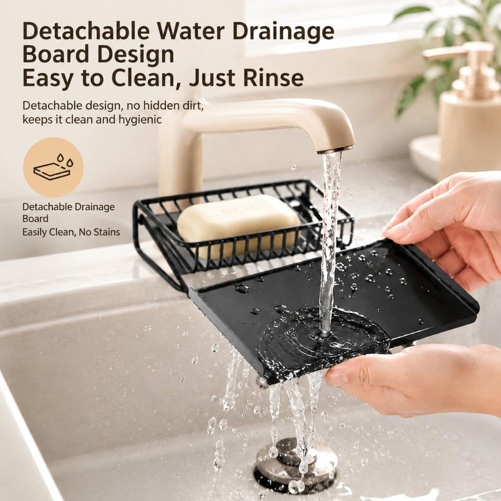 12 Degree Tilt Design Bar Soap Holder Self Draining Soap Saver Dish Sponge Dispenser Home Storage