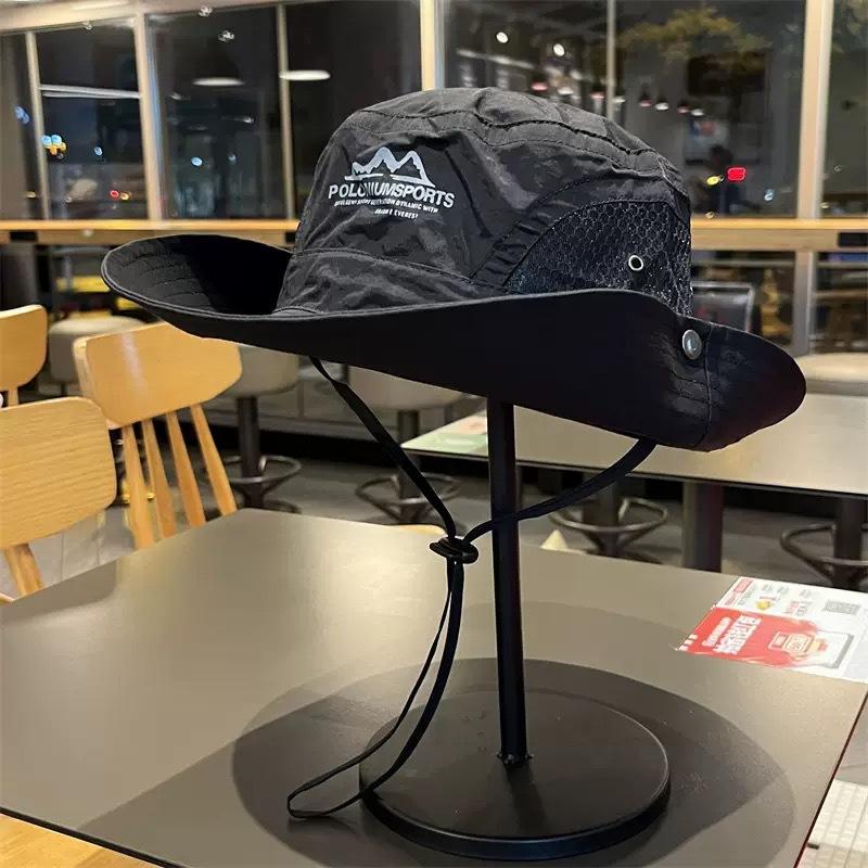 Popular Outdoor Retro Bucket Hat Summer Hiking Fishing Sun Protection Sun Hat Mountaineering Shade Western Cowboy Hat