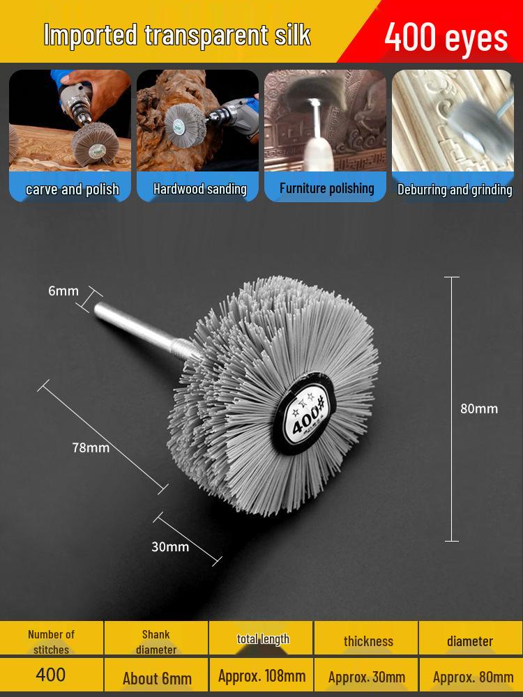 DuPont Silk Nylon Wood Carving & Polishing Wheel with Flower Head Design